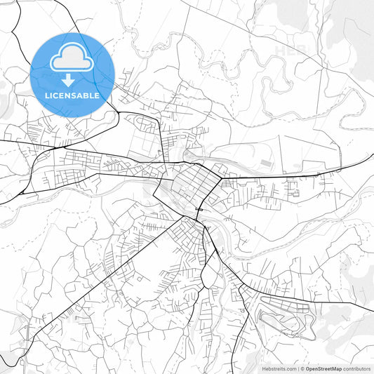 Vector PDF map of Kraljevo, Serbia