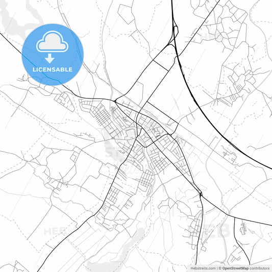 Vector PDF map of Jagodina, Serbia