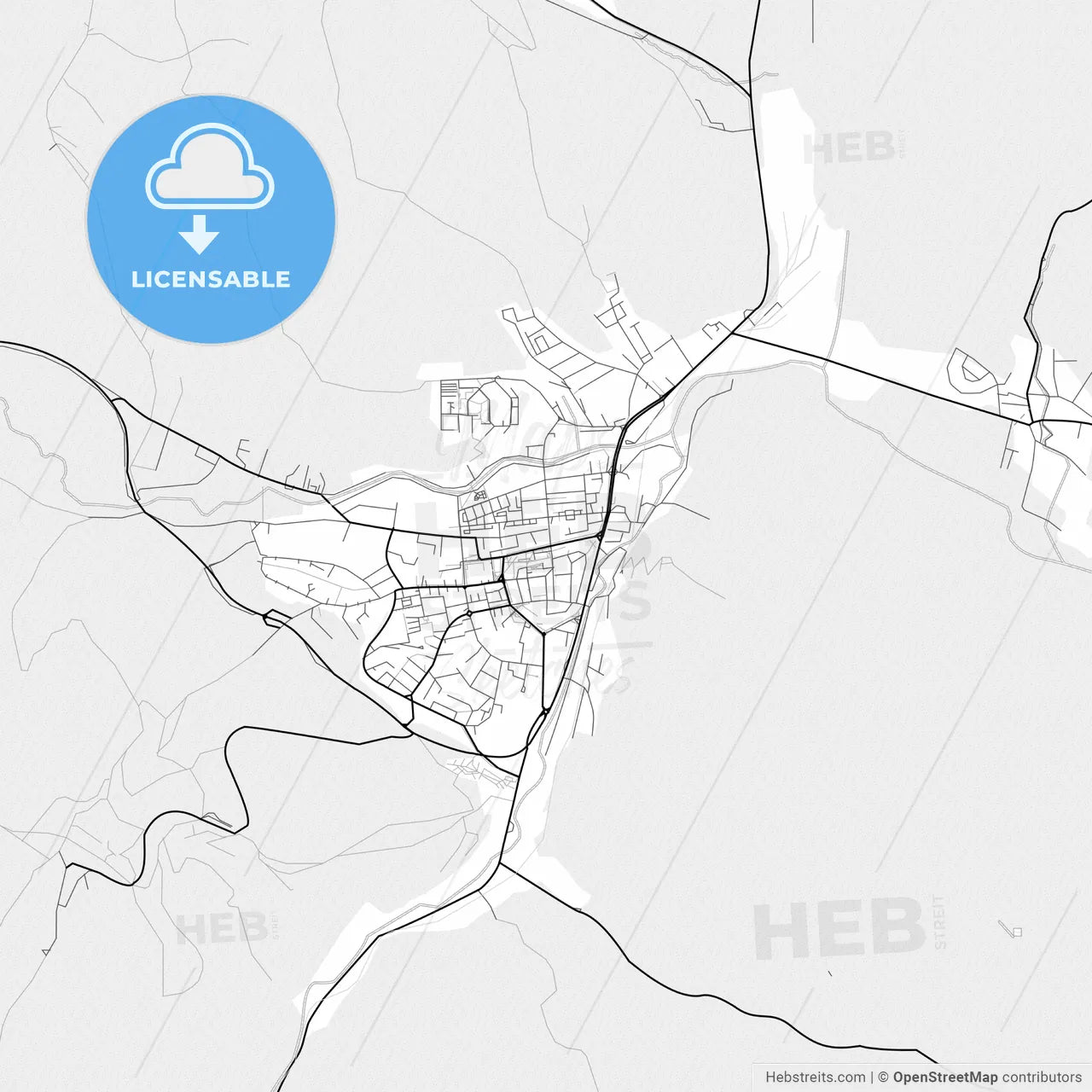 Vector PDF map of Bardejov, Slovakia
