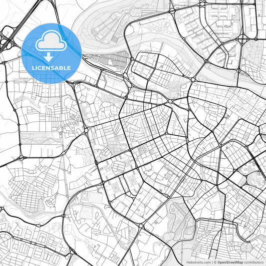 Vector PDF map of Delicias, Spain