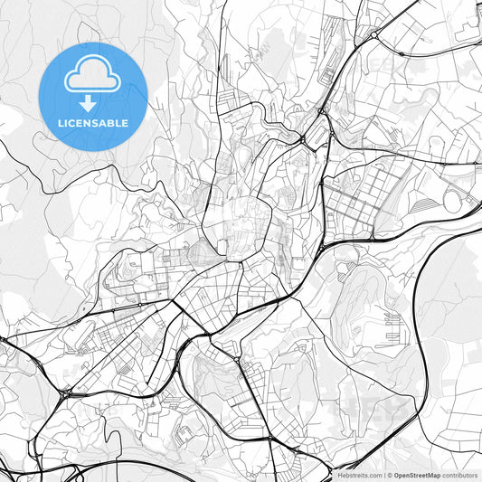 Vector PDF map of Santiago de Compostela, Spain