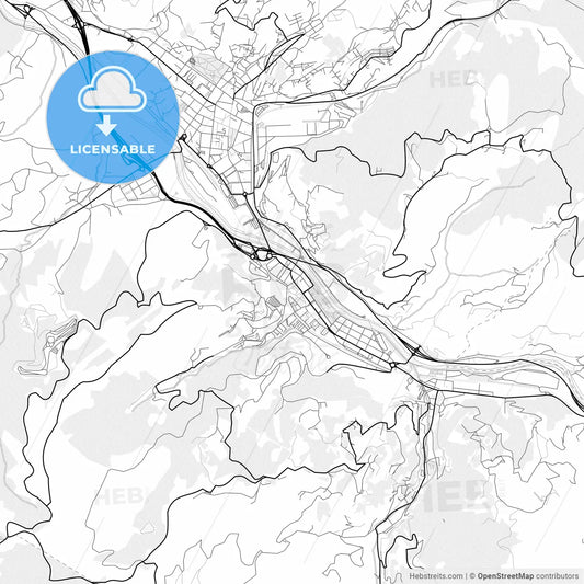 Vector PDF map of Sama, Spain