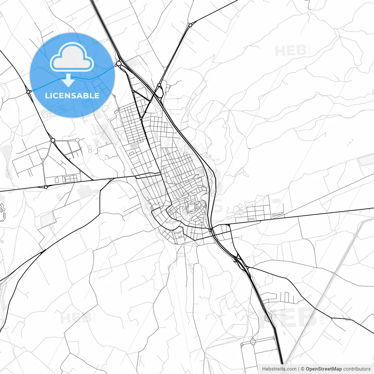Vector PDF map of Villena, Spain