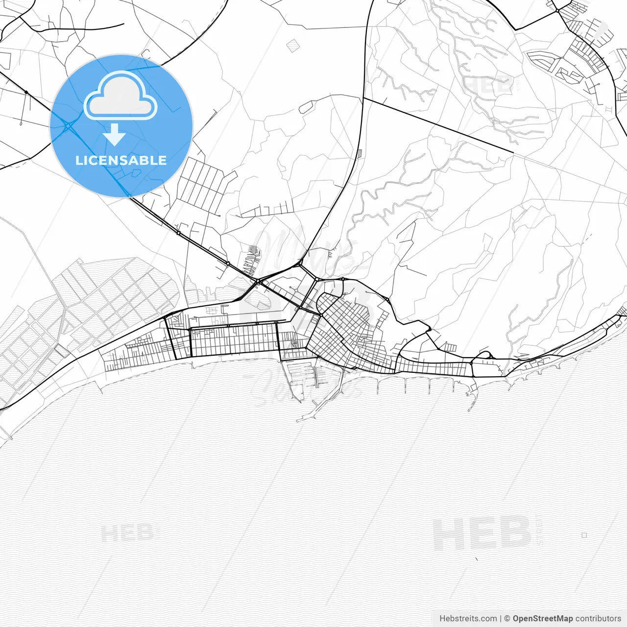 Vector PDF map of Santa Pola, Spain
