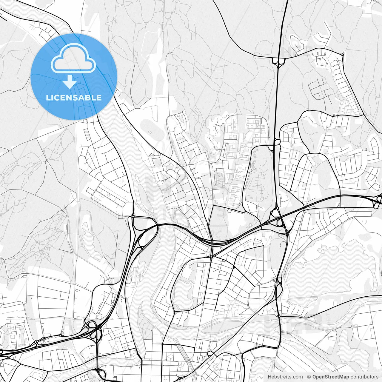 Vector PDF map of Karlstad, Sweden