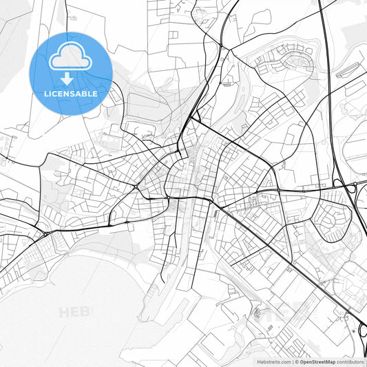 Vector PDF map of Halmstad, Sweden