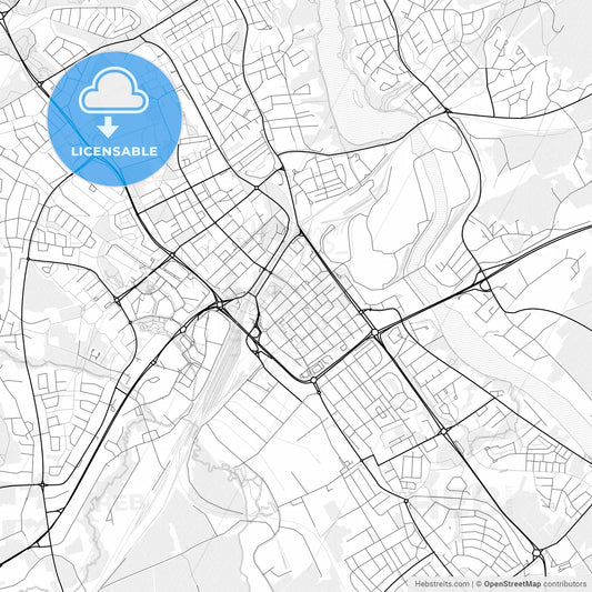 Vector PDF map of Borlänge, Sweden