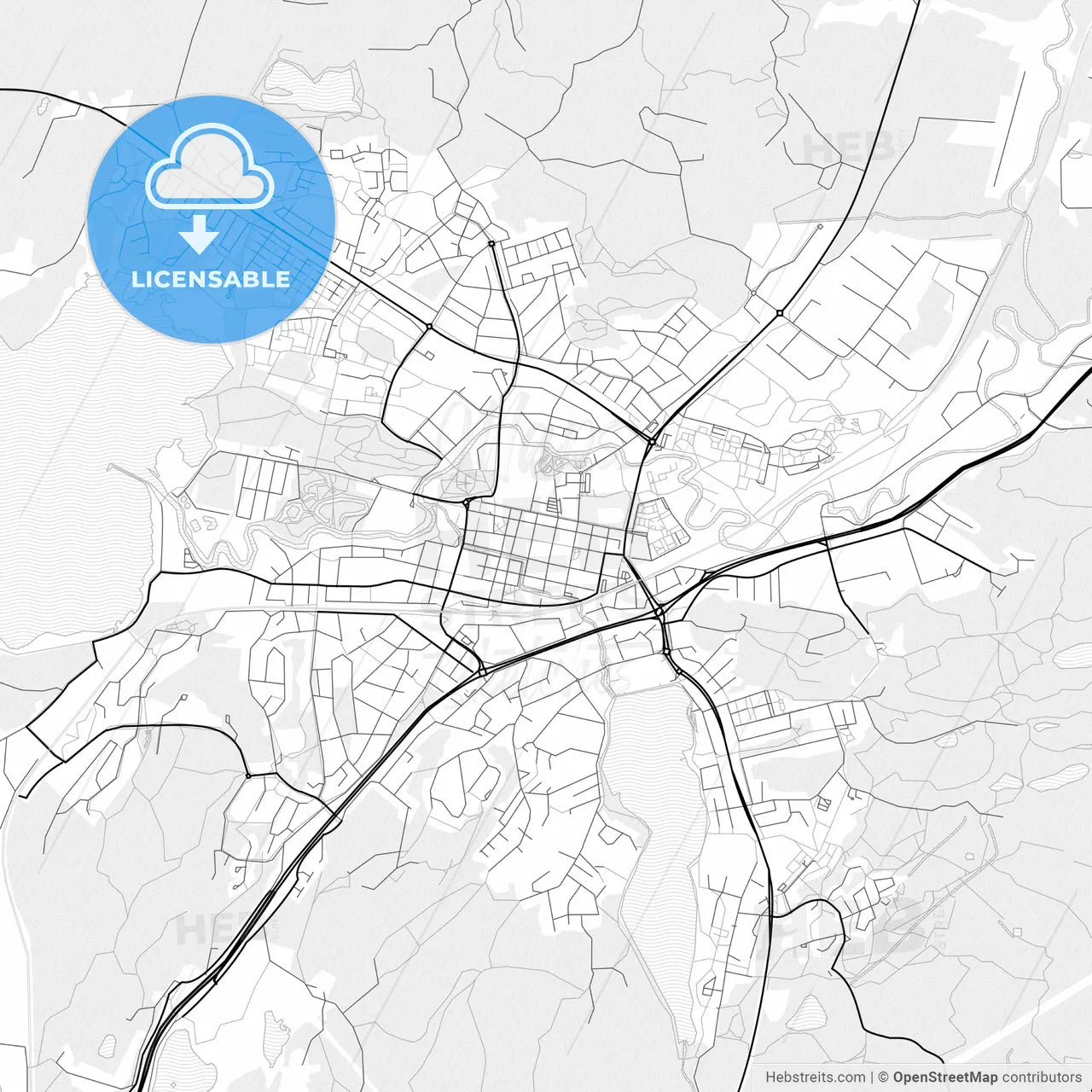 Vector PDF map of Alingsås, Sweden