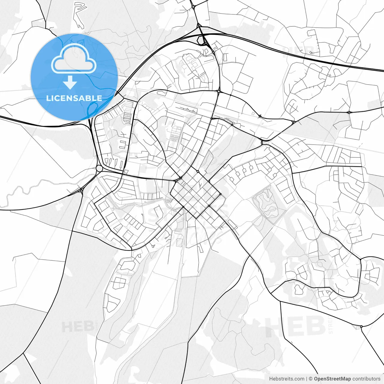 Vector PDF map of Enköping, Sweden