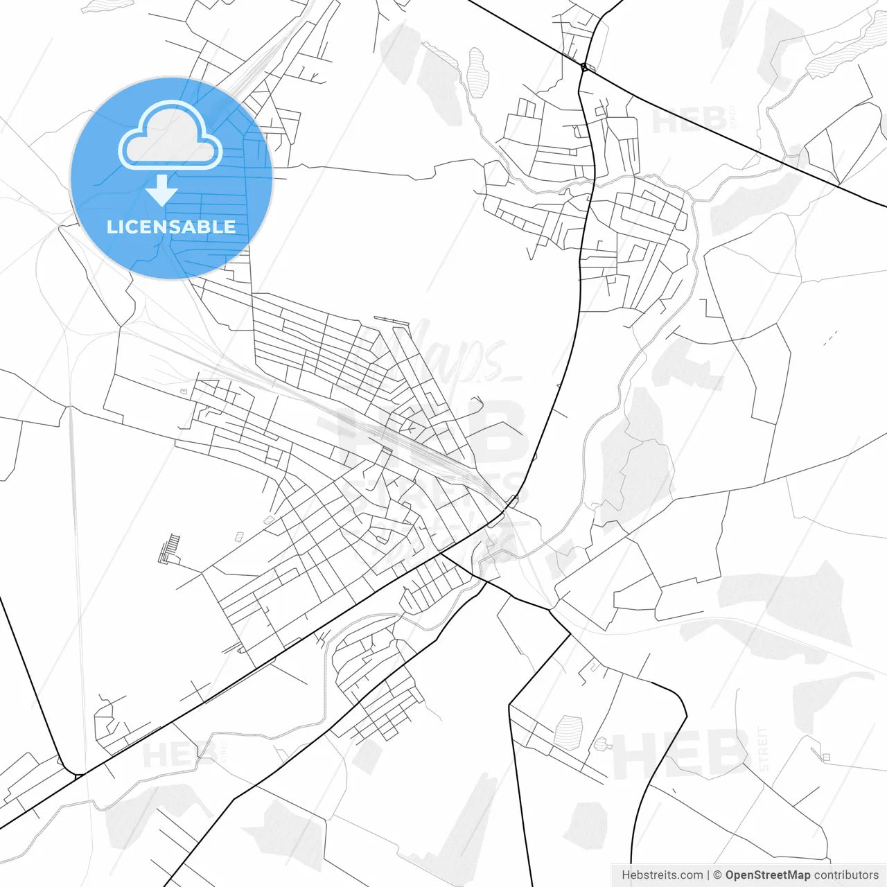 Vector PDF map of Korosten, Ukraine