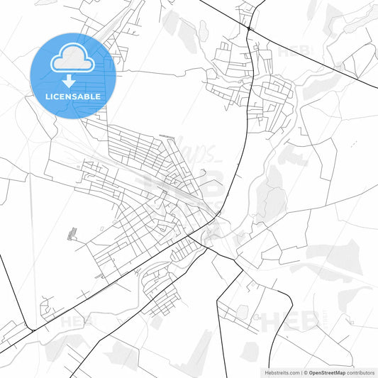 Vector PDF map of Korosten, Ukraine