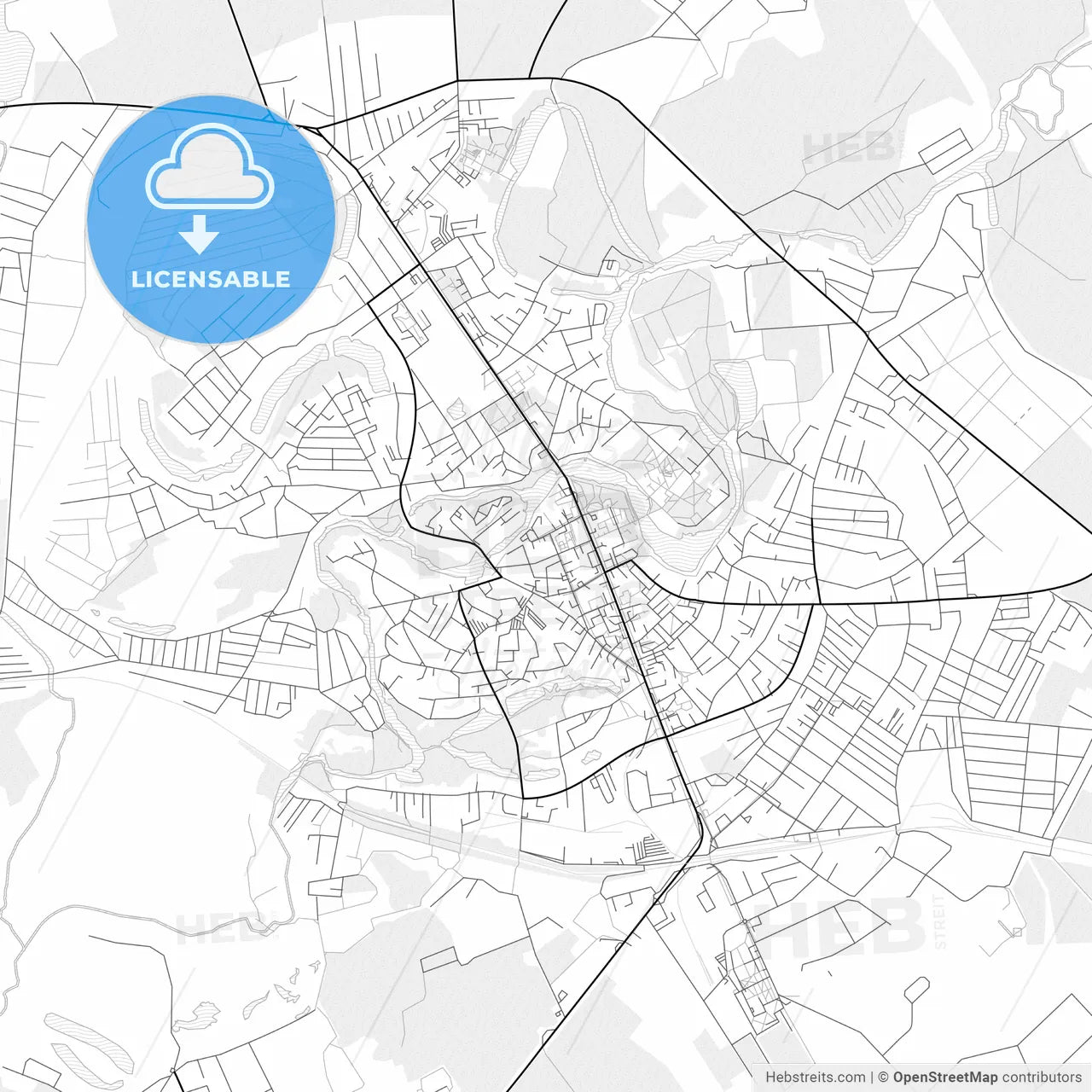 Vector PDF map of Myrhorod, Ukraine