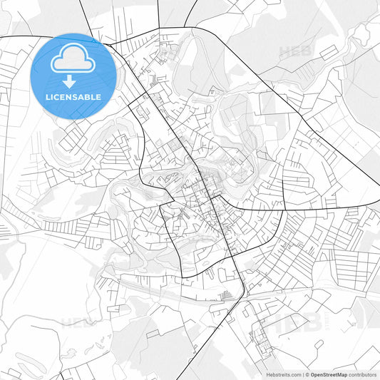 Vector PDF map of Myrhorod, Ukraine