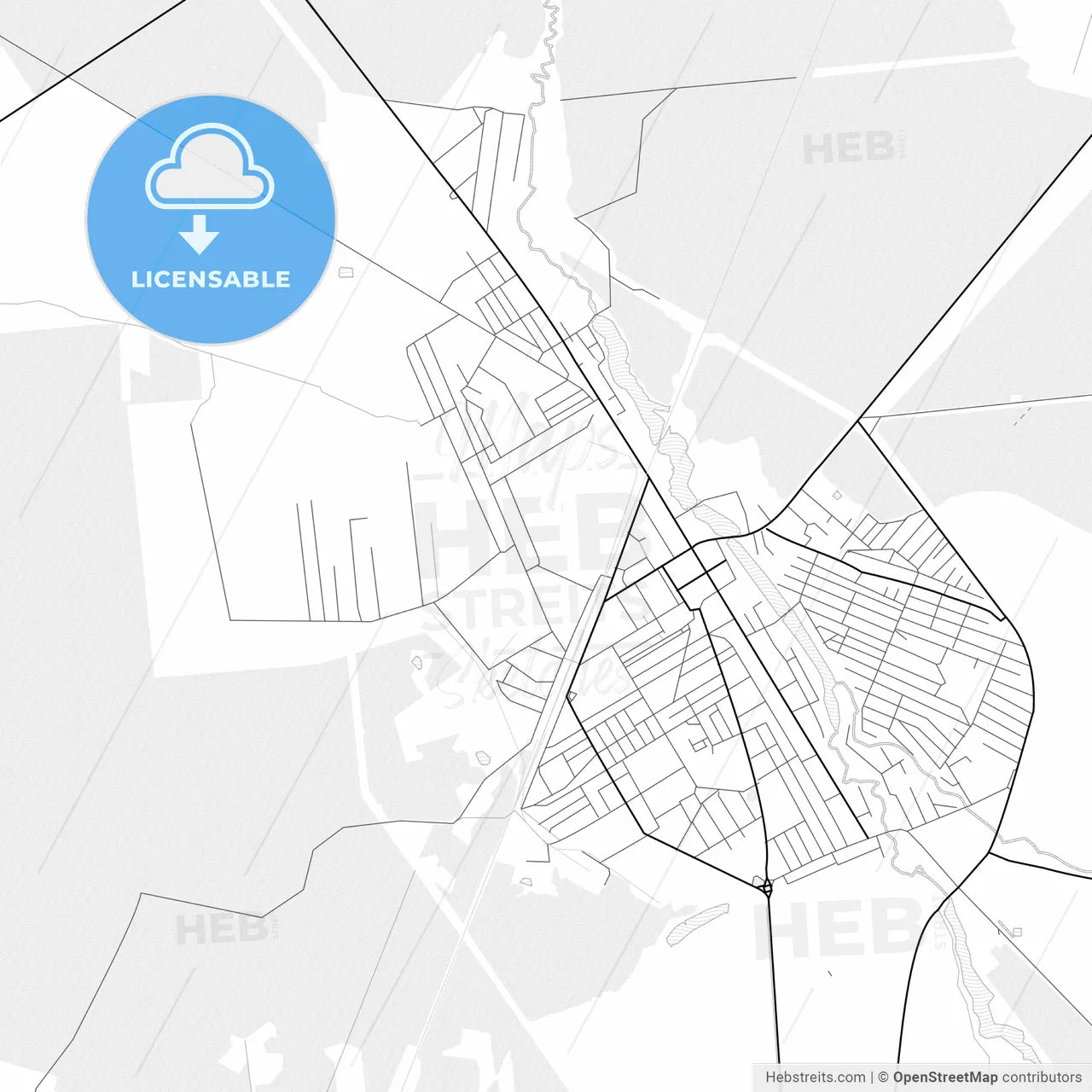 Vector PDF map of Kostopil, Ukraine
