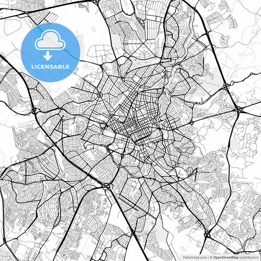 Vector PDF map of Campinas, Brazil