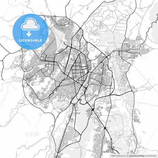 Vector PDF map of Cucuta, Colombia