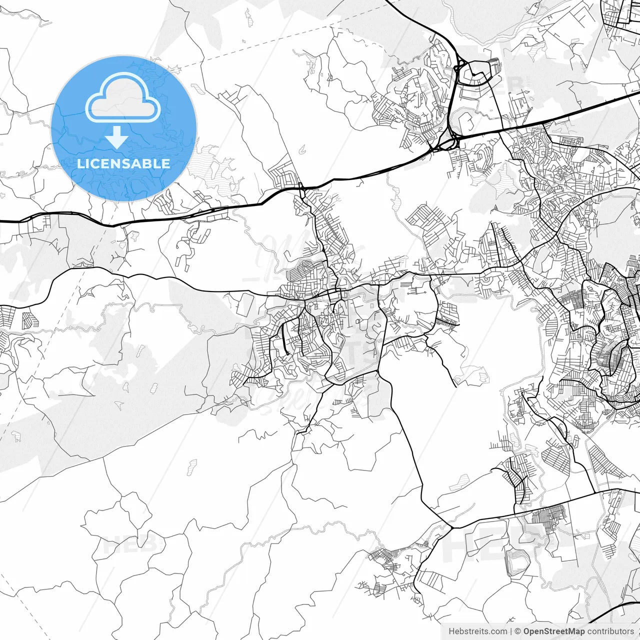 Vector PDF map of Jaboatao, Brazil