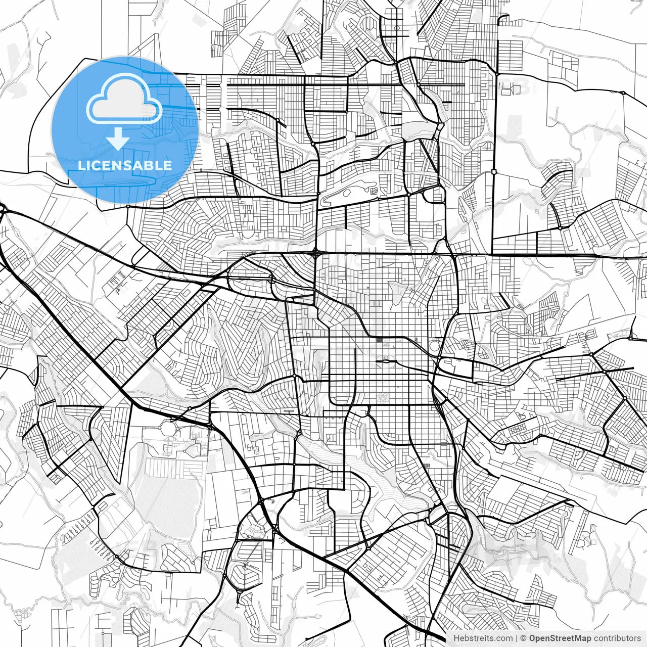 Vector PDF map of Londrina, Brazil
