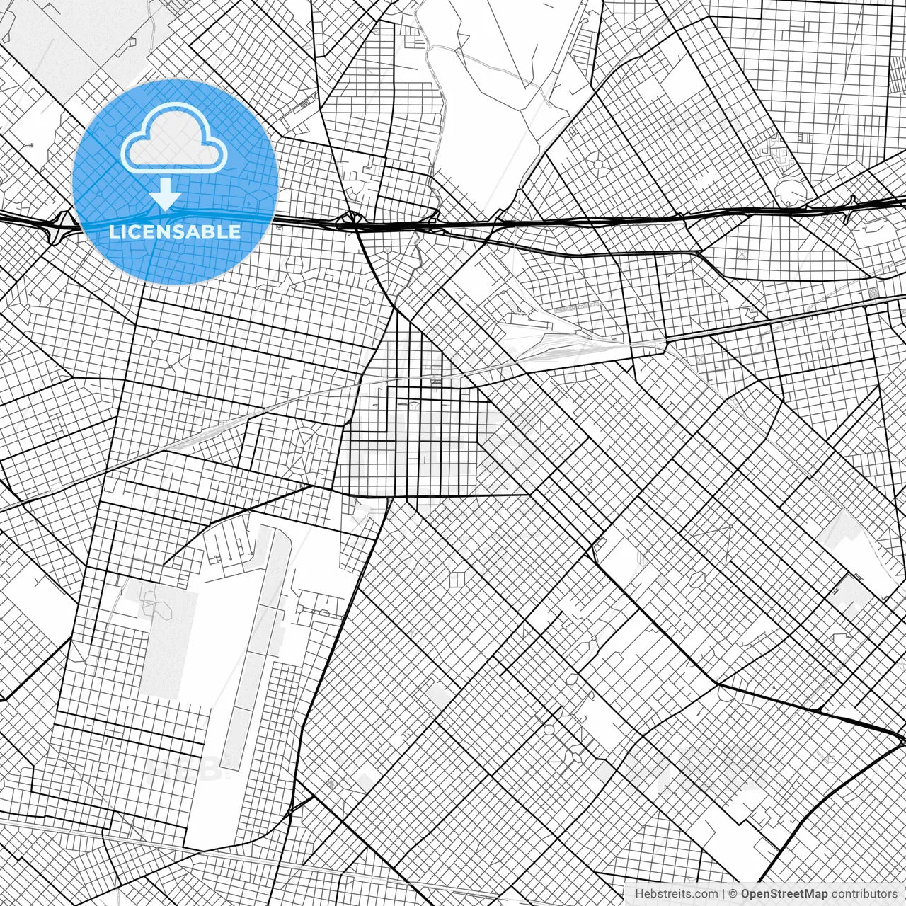 Vector PDF map of Moron, Argentina