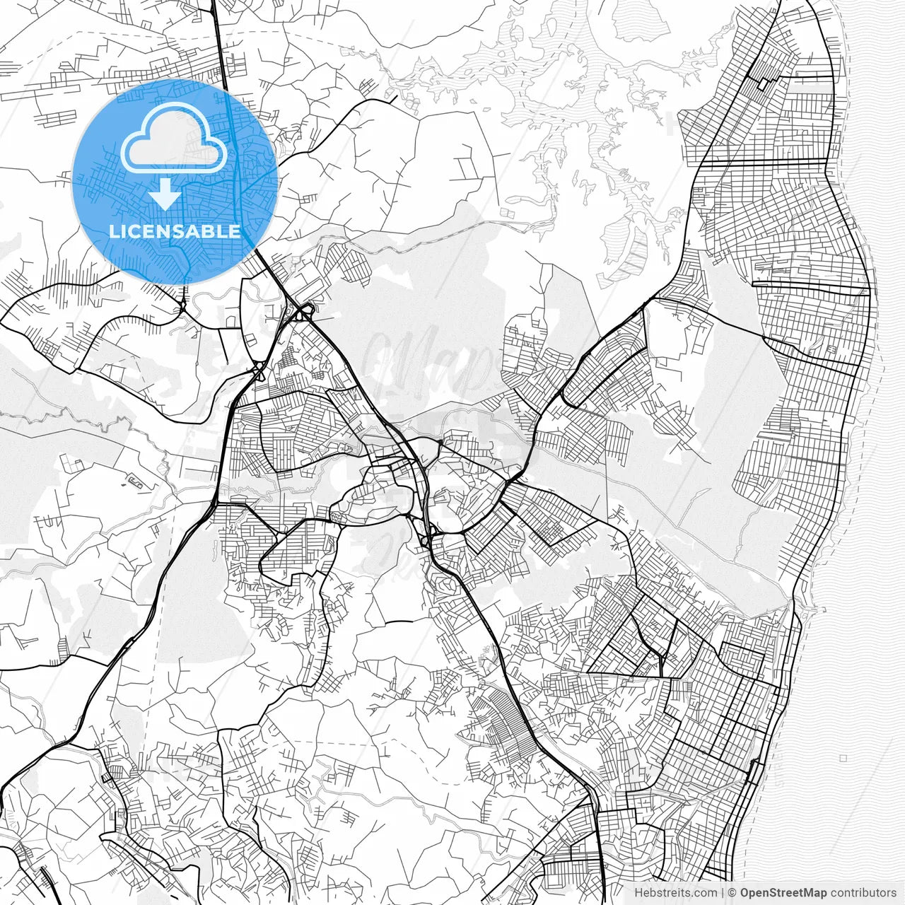 Vector PDF map of Paulista, Brazil