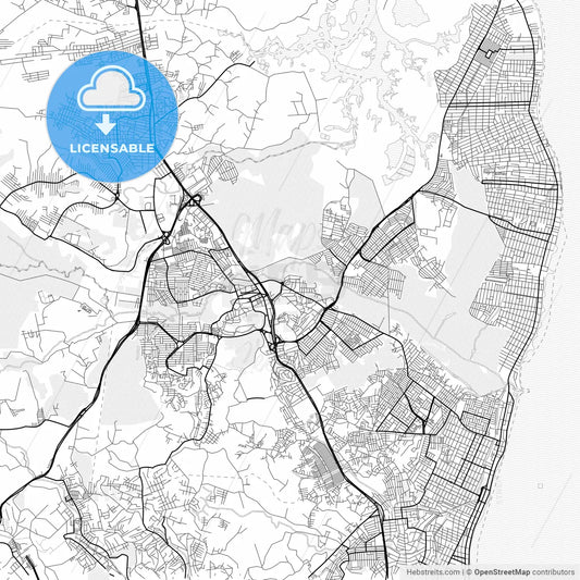 Vector PDF map of Paulista, Brazil