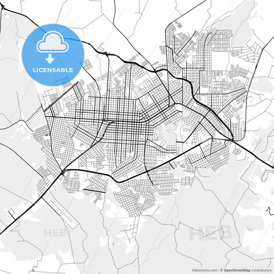 Vector PDF map of Cascavel, Brazil