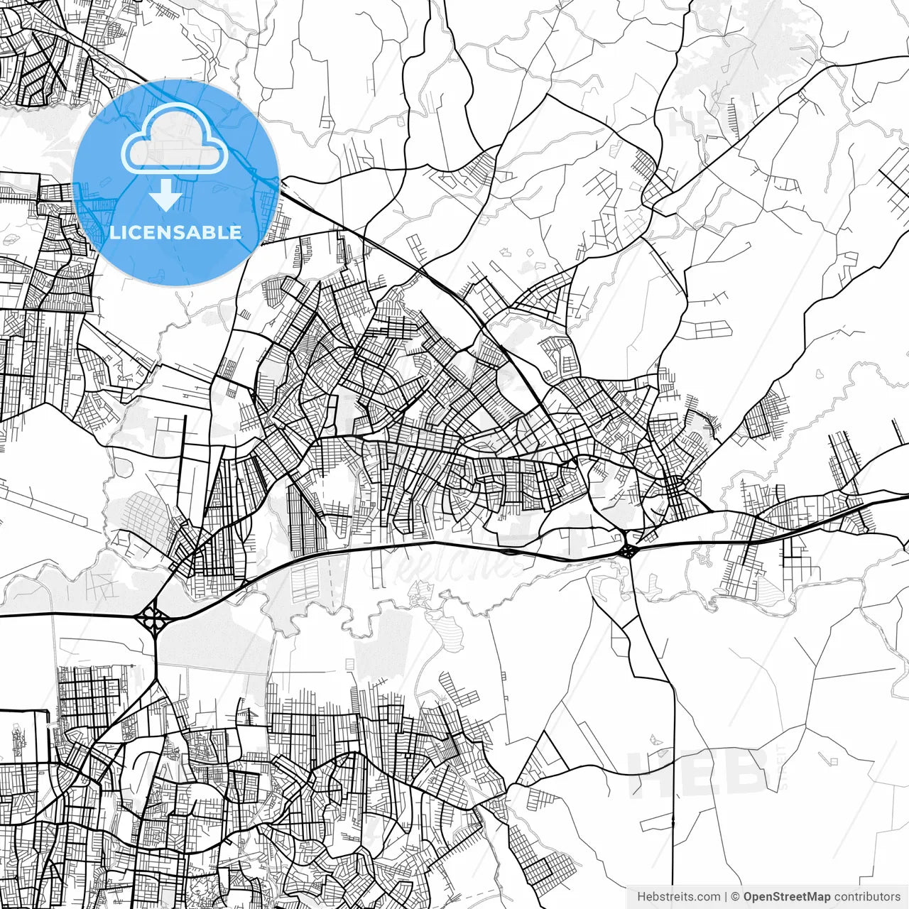 Vector PDF map of Gravatai, Brazil