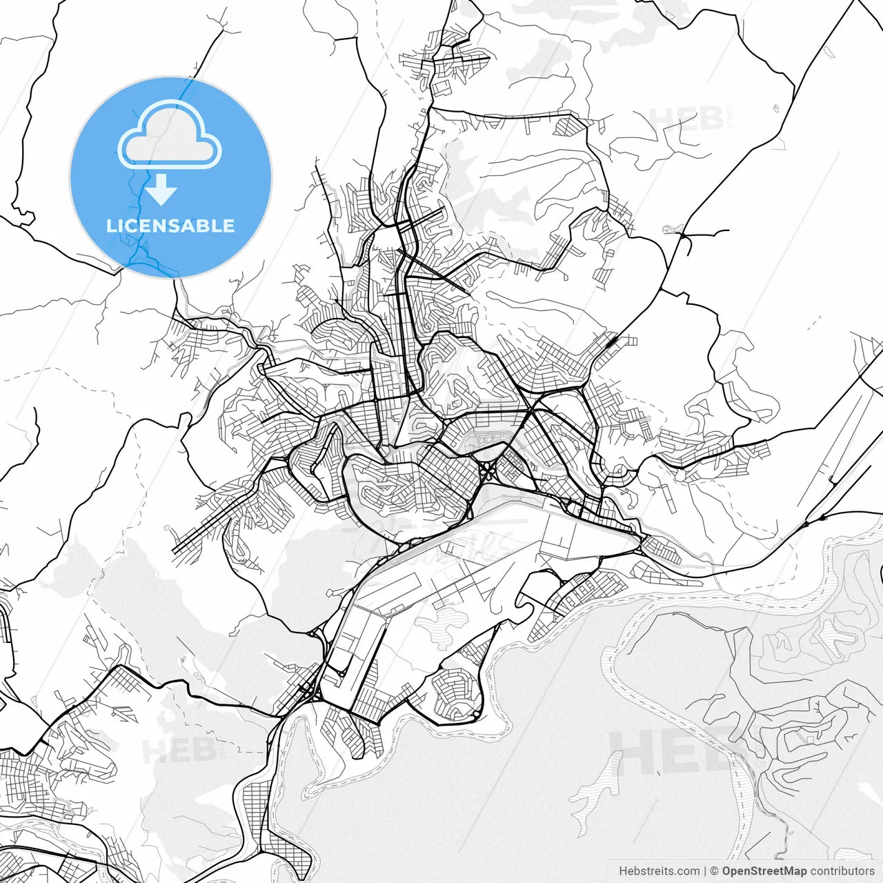 Vector PDF map of Ipatinga, Brazil