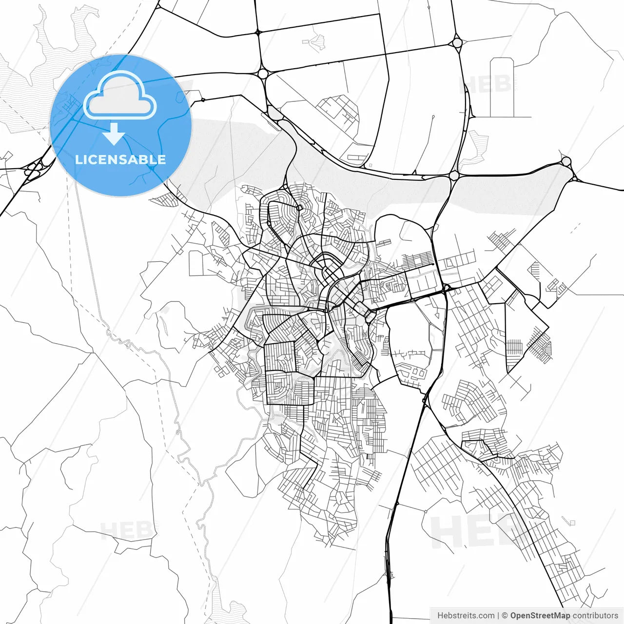 Vector PDF map of Camacari, Brazil
