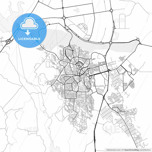 Vector PDF map of Camacari, Brazil