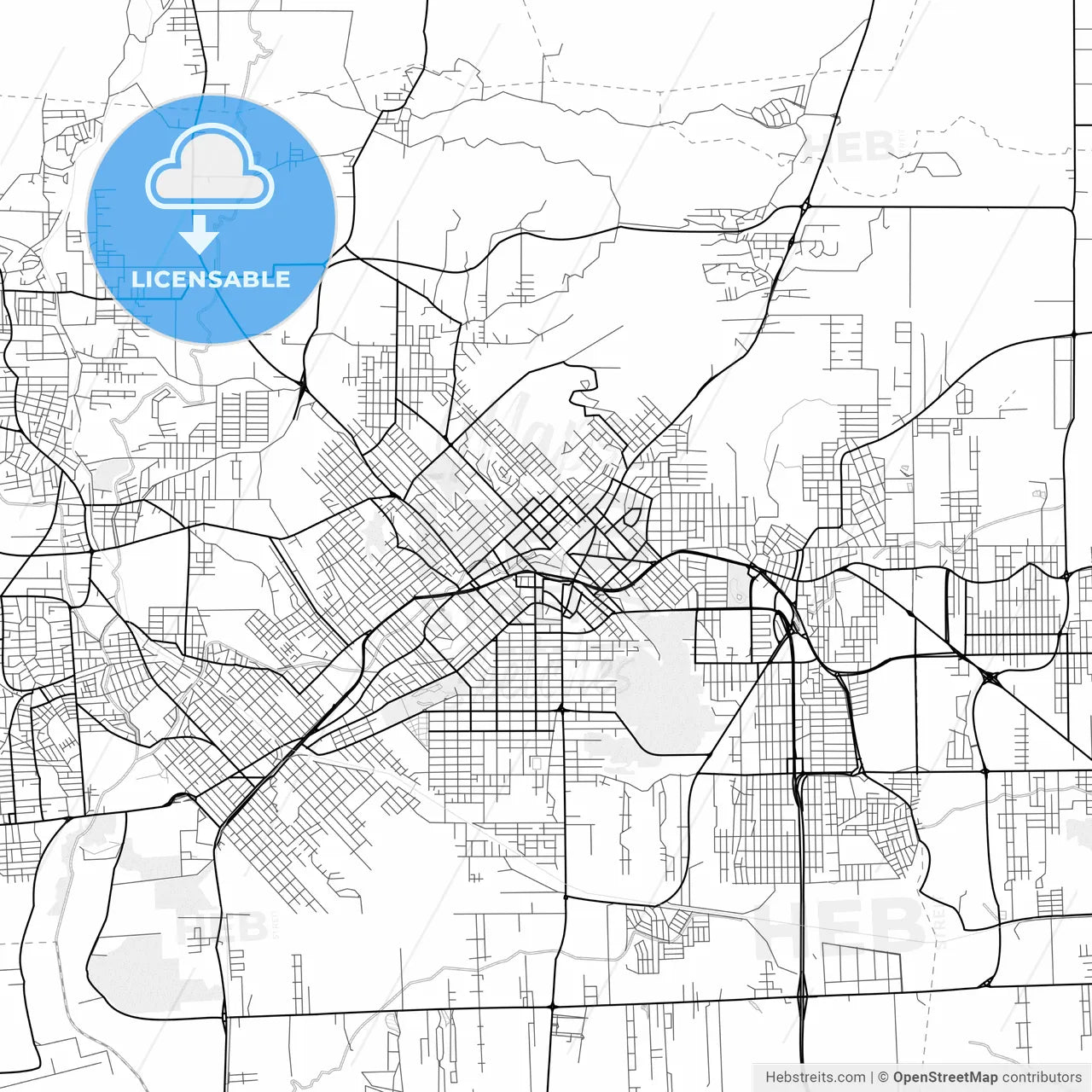 Vector PDF map of Criciuma, Brazil