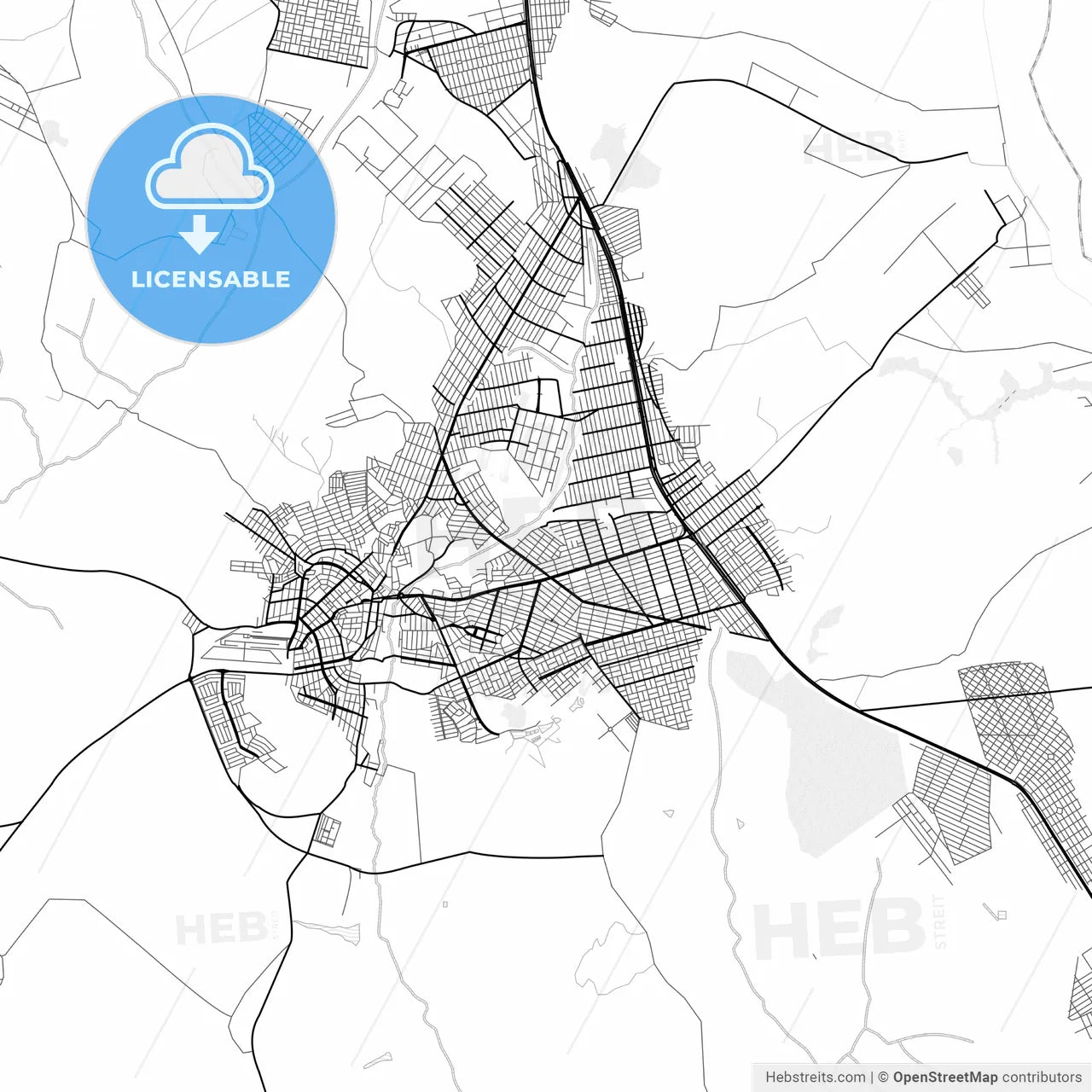 Vector PDF map of Luziania, Brazil