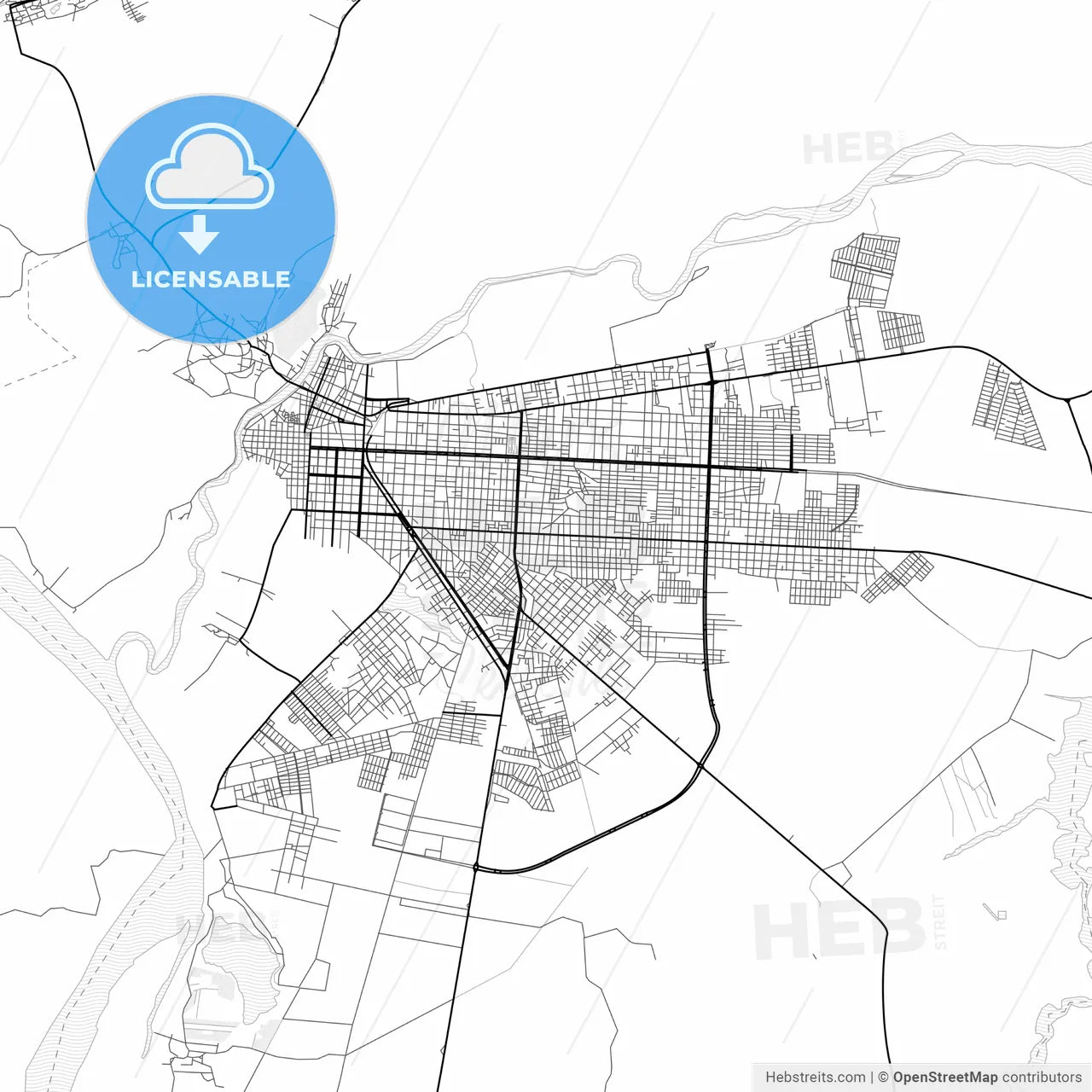 Vector PDF map of Parnaiba, Brazil