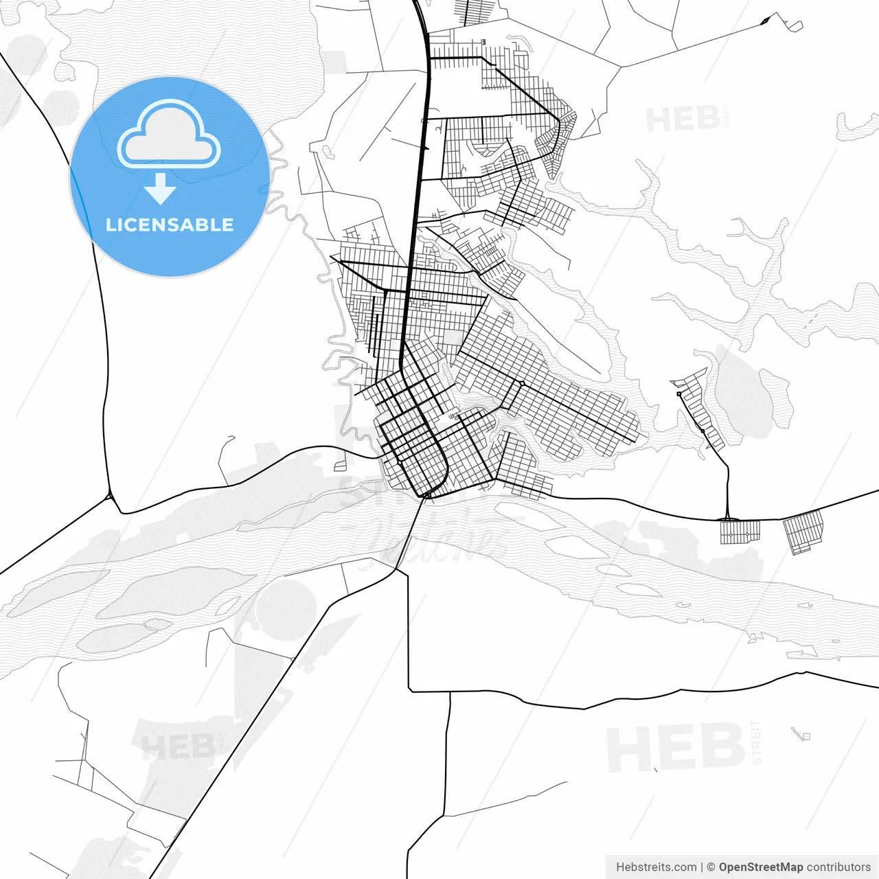 Vector PDF map of Linhares, Brazil
