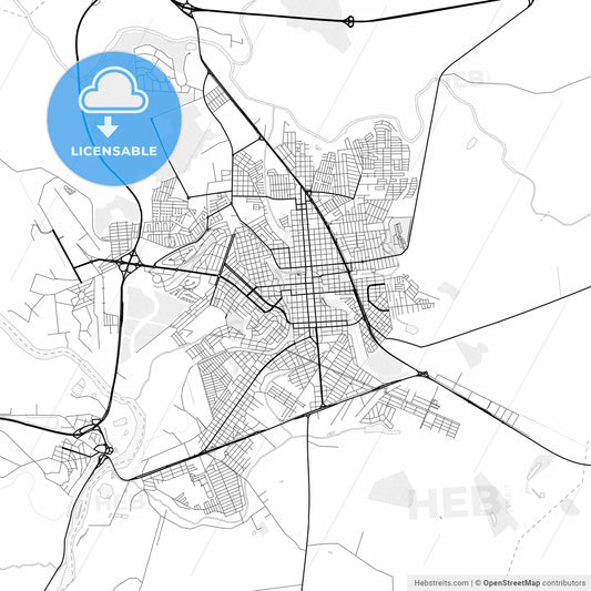 Vector PDF map of Ourinhos, Brazil