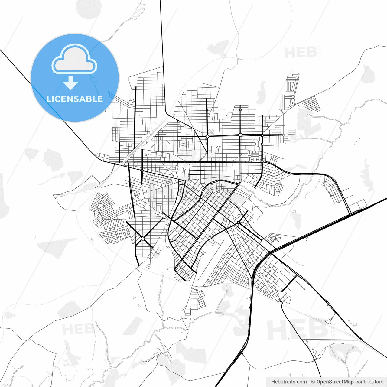 Vector PDF map of Araguari, Brazil