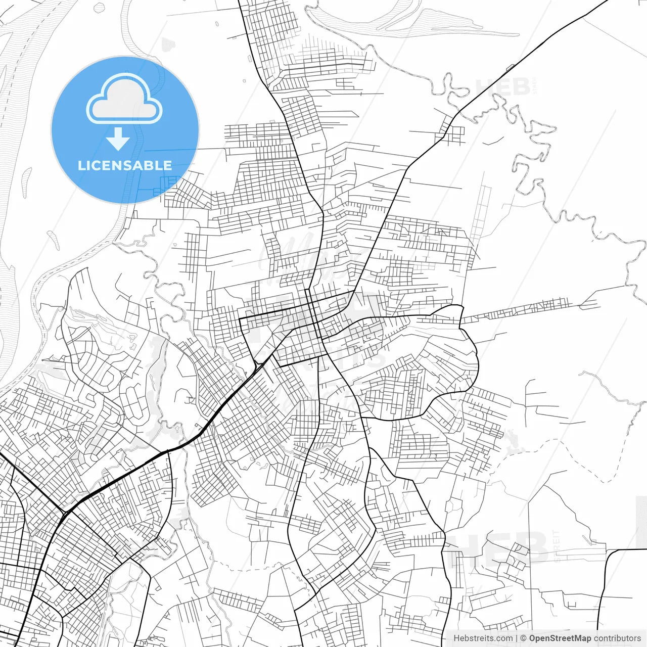 Vector PDF map of Limpio, Paraguay