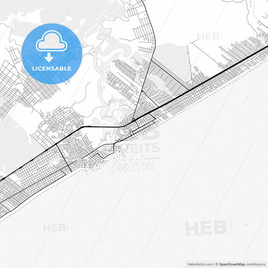Vector PDF map of Itanhaem, Brazil