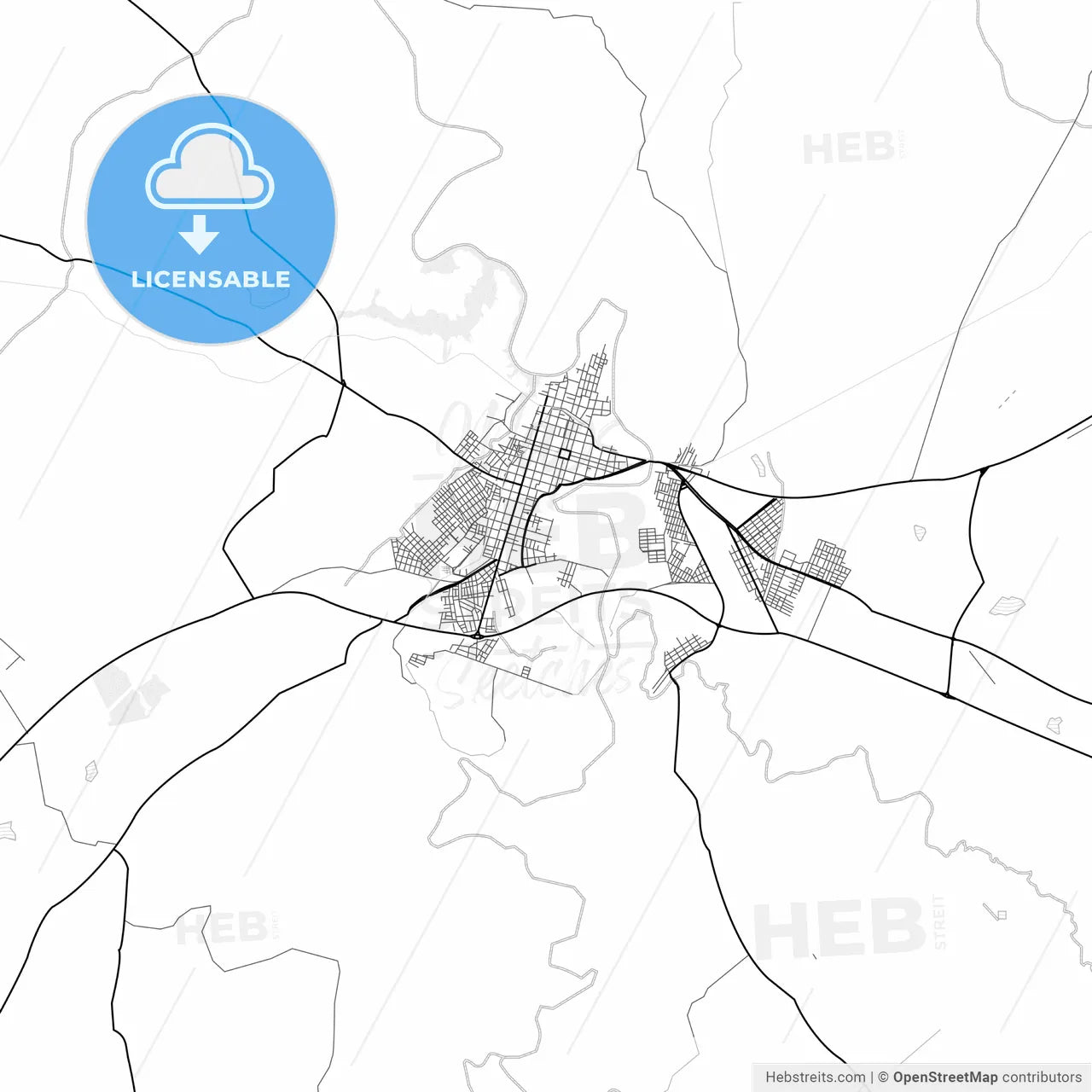 Vector PDF map of Alegrete, Brazil