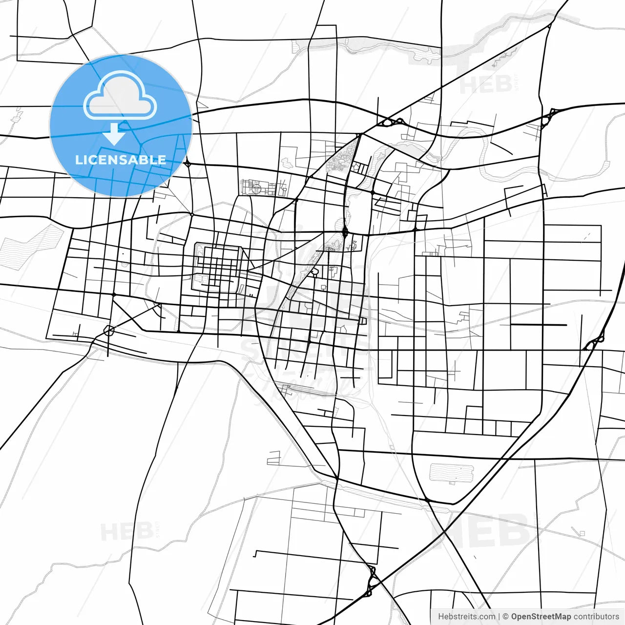 Vector PDF map of Heze, China