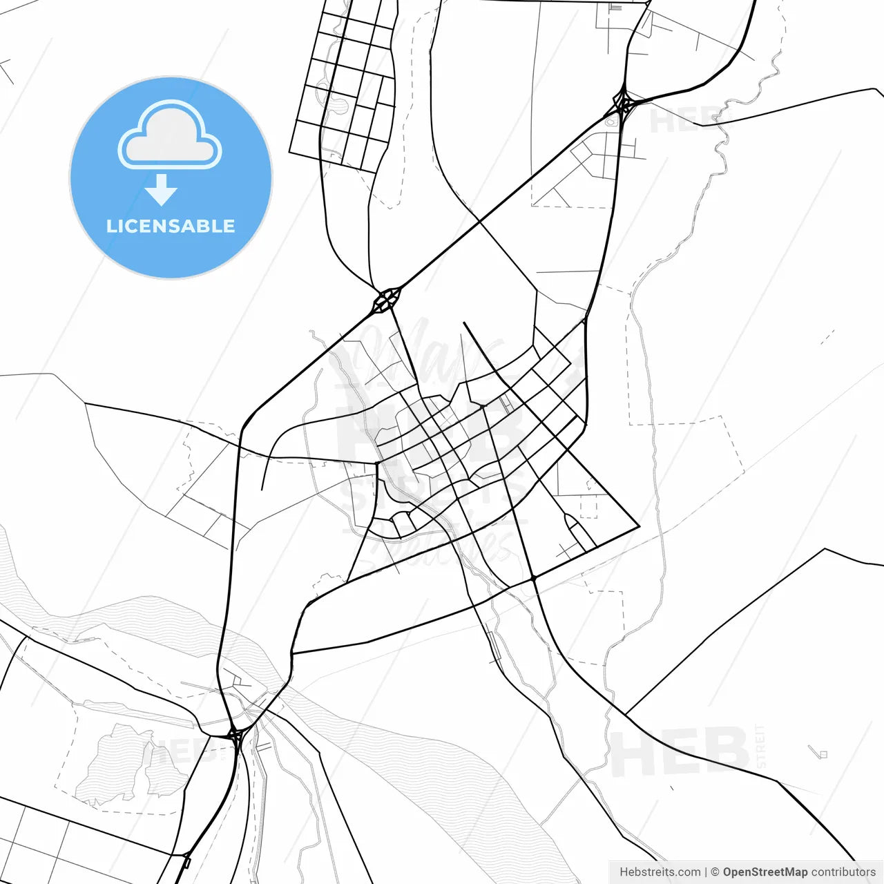Vector PDF map of Aksu, China