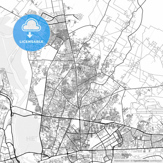 Vector PDF map of Loni, India