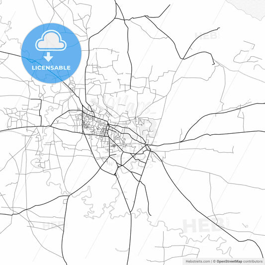Vector PDF map of Rangpur, Bangladesh