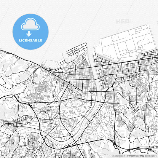 Vector PDF map of Ōita, Japan