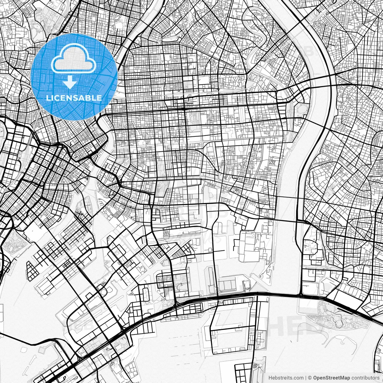 Vector PDF map of Kōtō, Japan