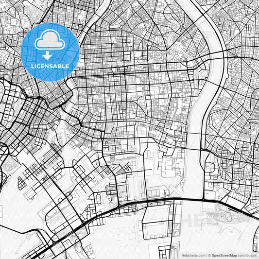 Vector PDF map of Kōtō, Japan