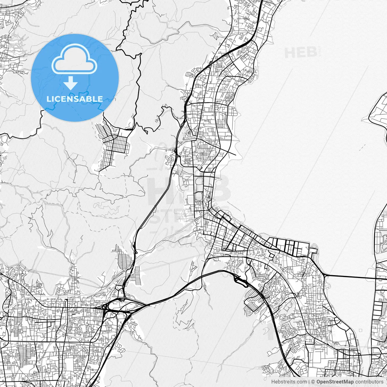Vector PDF map of Ōtsu, Japan