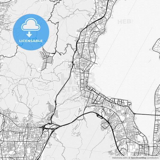 Vector PDF map of Ōtsu, Japan