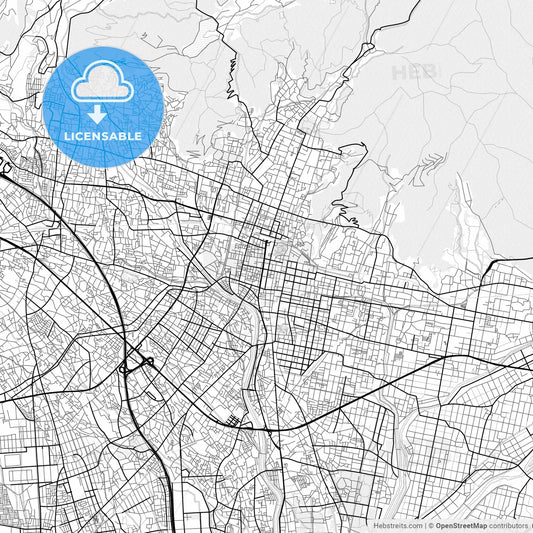 Vector PDF map of Kōfu, Japan