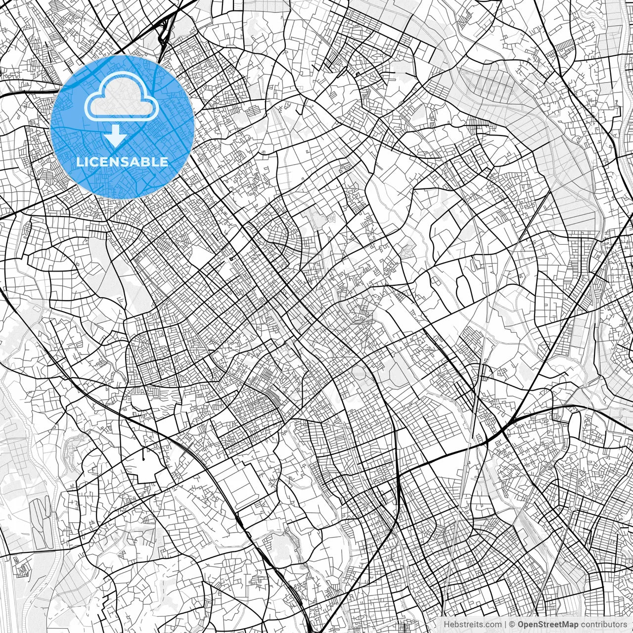 Vector PDF map of Ageo, Japan